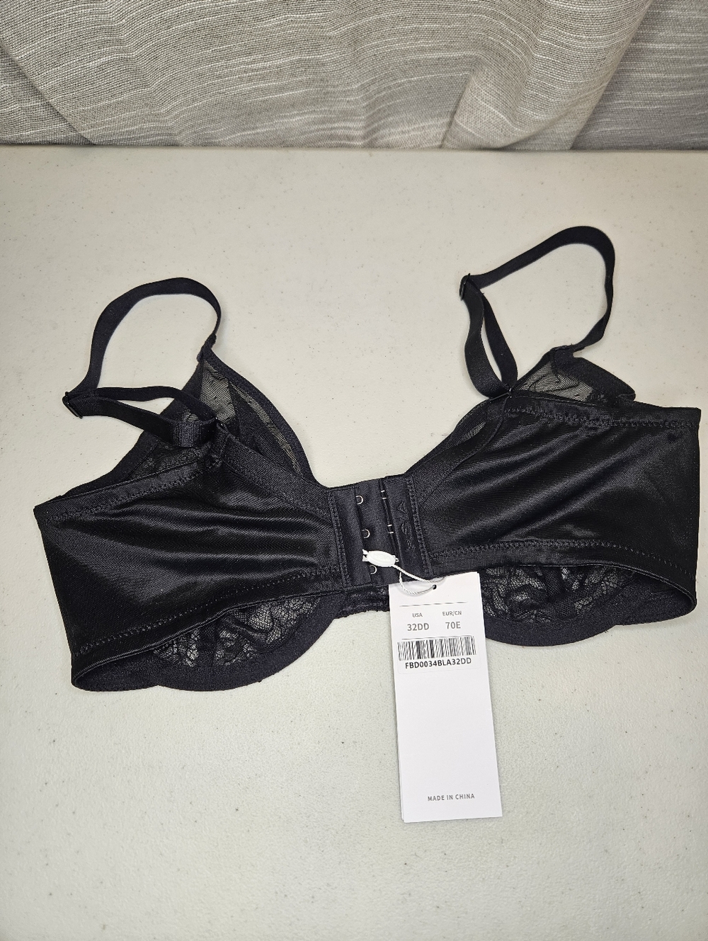Brand New Hsia Life Enchante Black Lace Underwire Bra New 32DD - Picture 5 of 12